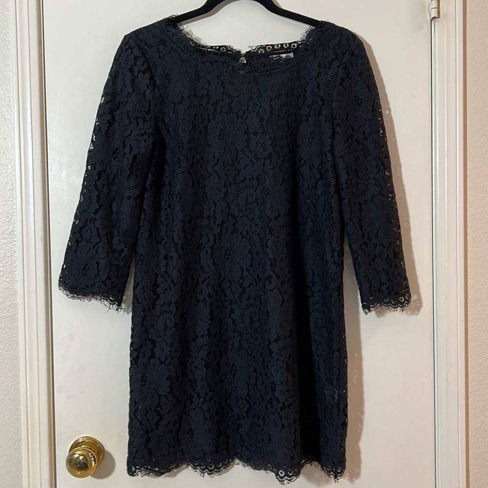 Joie Lace Cocktail Dress Long Sleeves. Semi sheer.